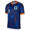 Maillot de Supporter Pays-Bas Frenkie de Jong 21 Extérieur Euro 2024 Pour Homme